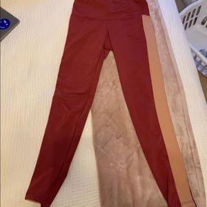 Free People red and pink leggings